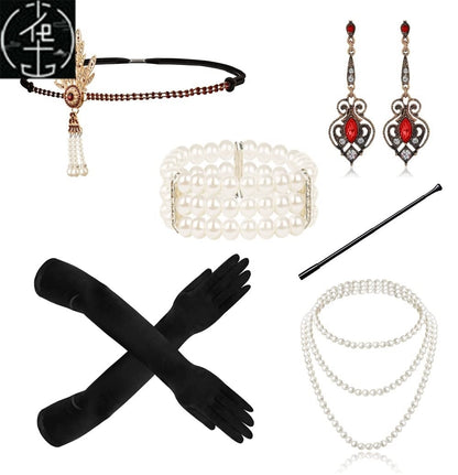 Sexy Sequin Bead Dress Host Retro Banquet Party Stage Nightclub Gatsby Tassel Dress