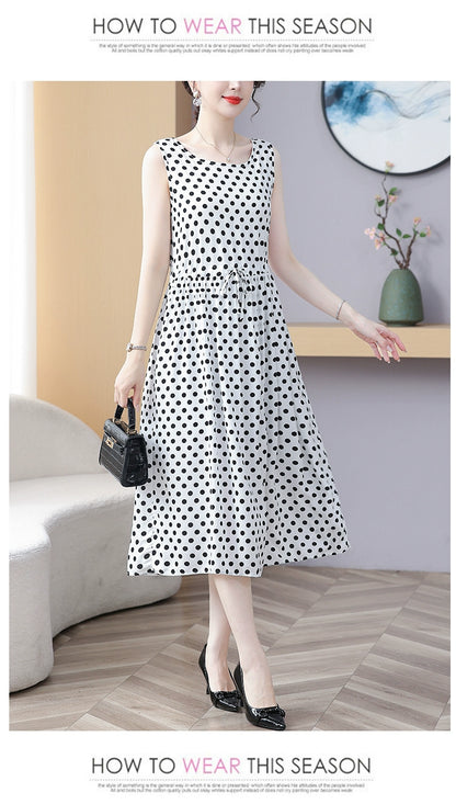 New Arrival Noil Poplin Dress Women's Summer Plus Size Ladieswear Classy Western Style Artificial Cotton Tall Sleeveless Dress Outwear
