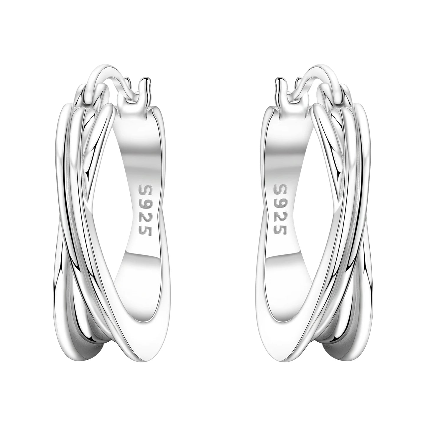 CYMYSS 2025 New 925 Sterling Silver Classic Hollow-out Versatile Hoop Earrings for Women Fine Jewelry Ideal Birthday Party Gifts