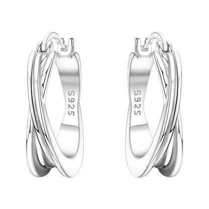 CYMYSS 2025 New 925 Sterling Silver Classic Hollow-out Versatile Hoop Earrings for Women Fine Jewelry Ideal Birthday Party Gifts