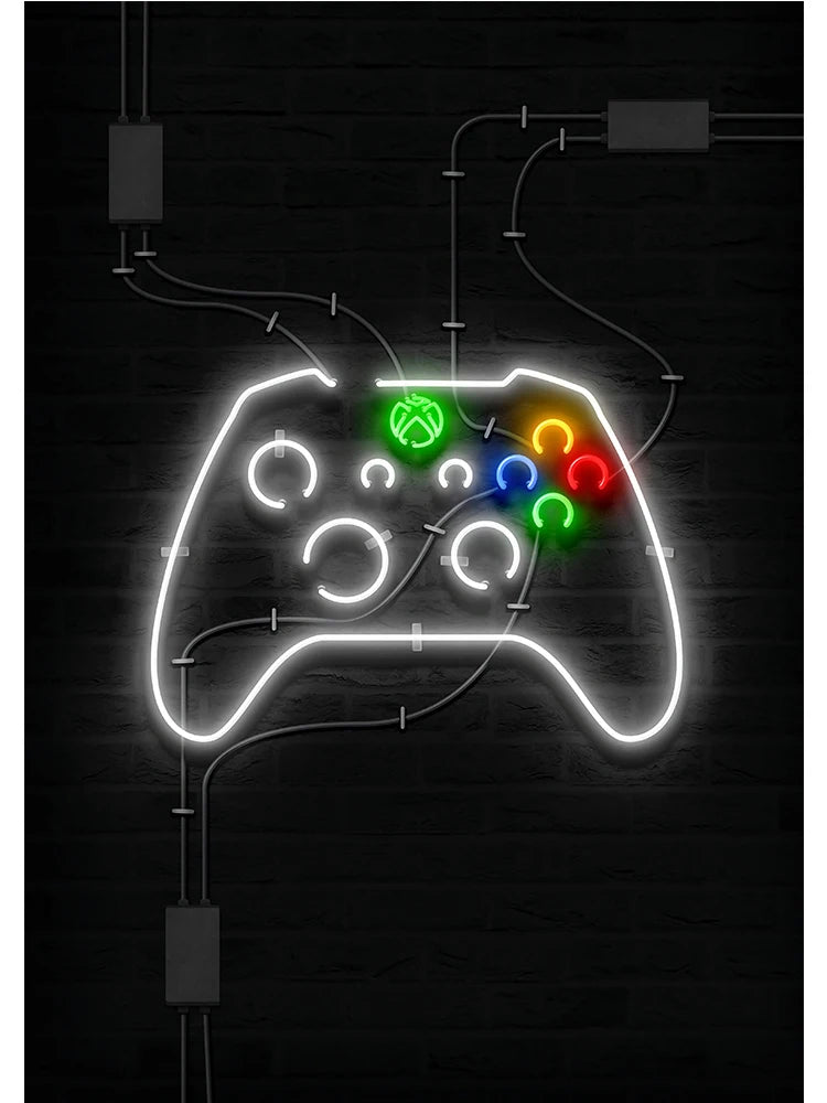 Gamepad Abstract Poster Canvas Painting Print Wall Art Picture Game Player Children'S Room Decorative Painting Boy Gift