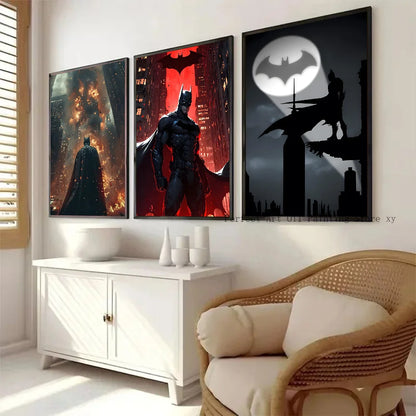1PC B-Batman Poster Self-adhesive Art Waterproof Paper Sticker Coffee House Bar Room Wall Decor