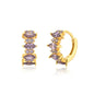 Luxury 925 Sterling Silver Ear Needle Flower Colorful Crystal Gold Earring For Women Hoop Earrings Trend Jewelry  Accessories