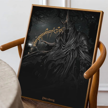 Movie L-Lord O-Of T-The R-Rings Poster Sticky Posters Retro Kraft Paper Sticker DIY Room Bar Cafe Aesthetic Art Wall Painting
