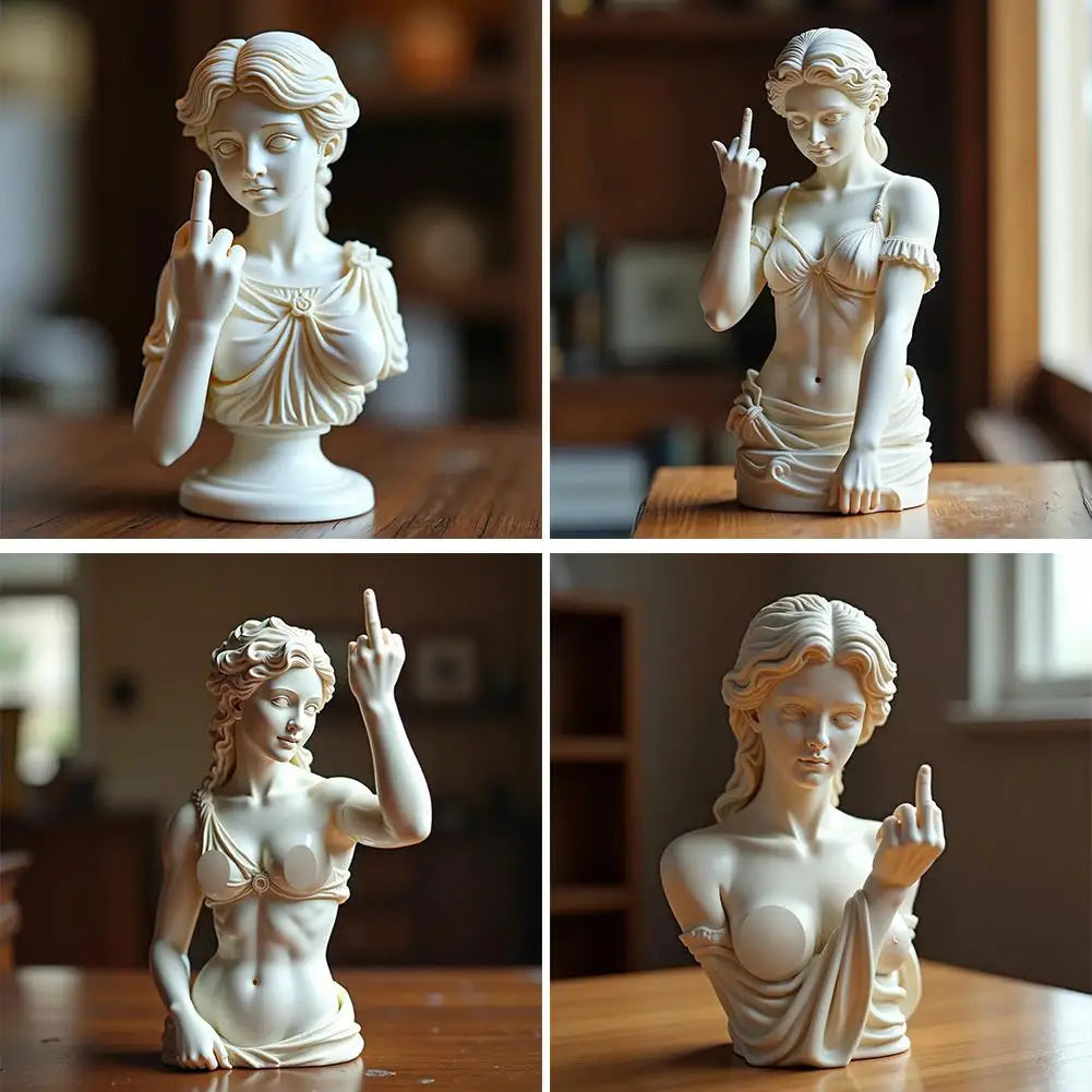Funny Middle Finger Venus Statue Funny Goddess Statue 3d Resin Office Home Cultural Decoration Design Unique Ornaments Craft