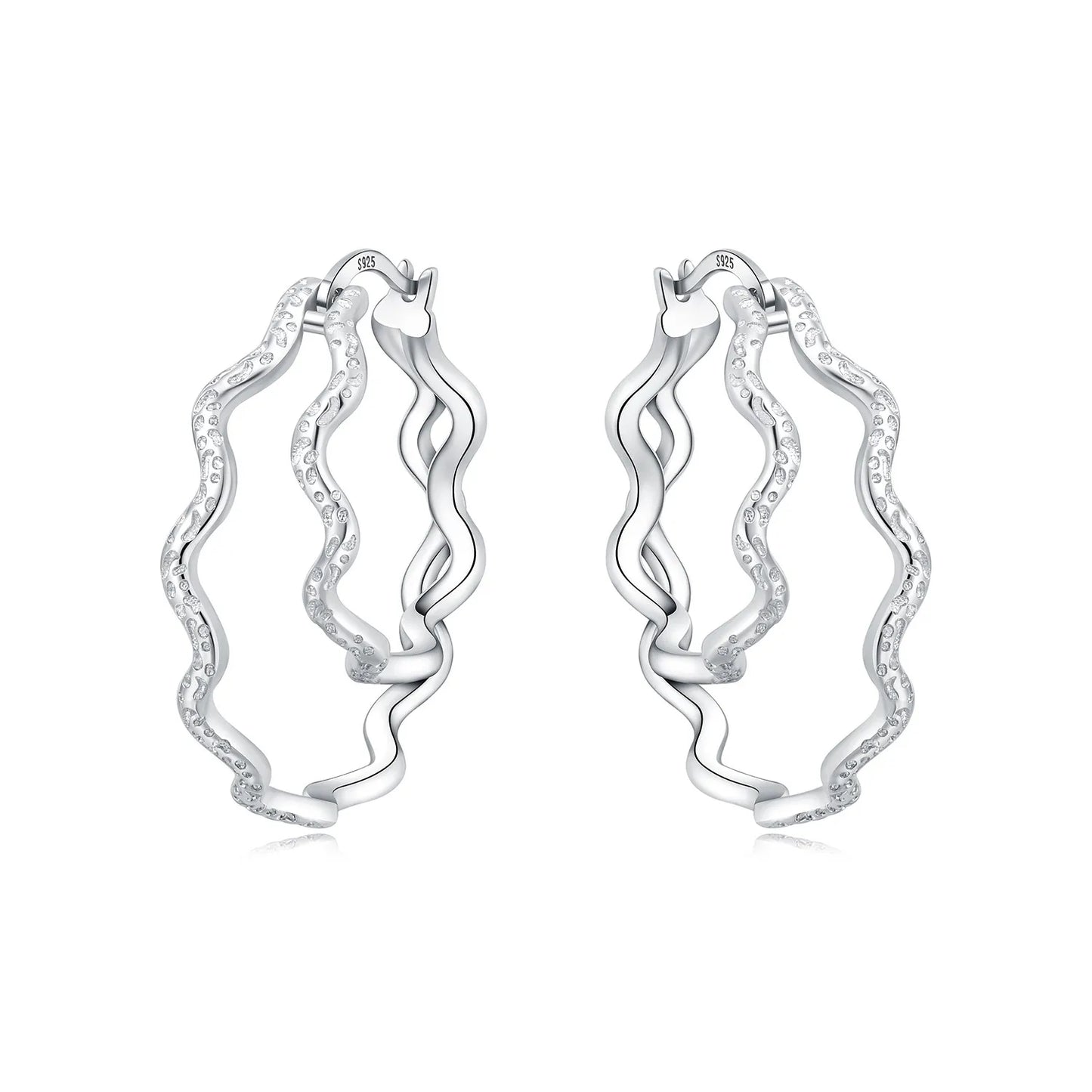 CYMYSS 2025 New 925 Sterling Silver Classic Hollow-out Versatile Hoop Earrings for Women Fine Jewelry Ideal Birthday Party Gifts