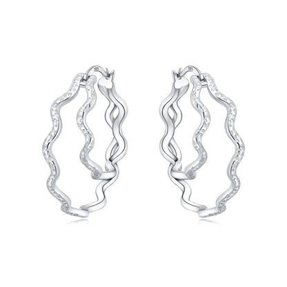 CYMYSS 2025 New 925 Sterling Silver Classic Hollow-out Versatile Hoop Earrings for Women Fine Jewelry Ideal Birthday Party Gifts