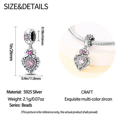 Hot Sale 925 Silver Retro Heart Shape Lotus Angel Charm Beads Fit Pandach Original DIY Bracelets Birthday Gifts Fine Jewelry