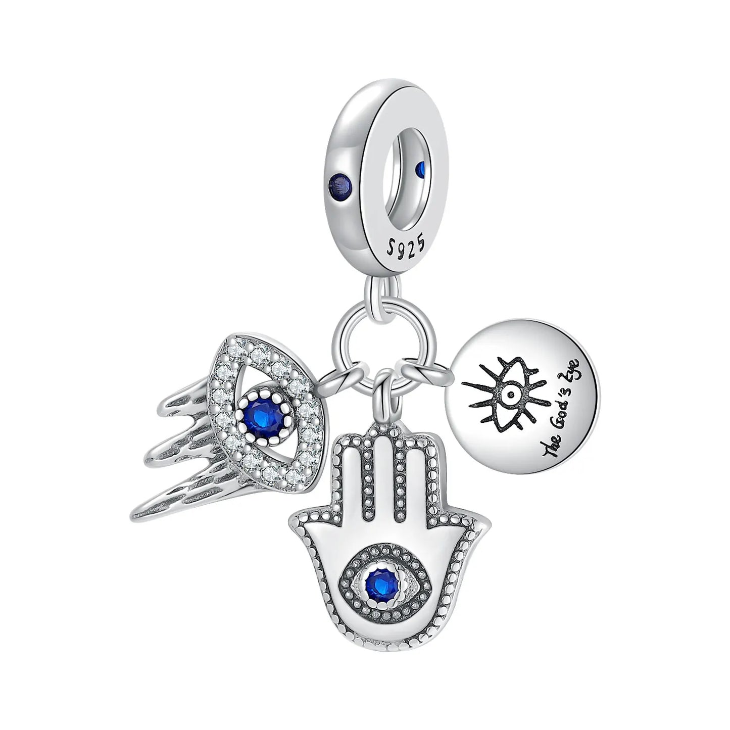 New 925 Silver Eye Palm Skull Wings Sun Pendants Charms Beads Fit Original Bracelet Accessories DIY Jewelry For Women
