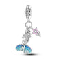 Original Charms 925 Silver Plated Bee Moon Star Pendant Fit Bracelet Making For Woman Fashion Jewelry