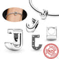 Hot Sale 100% 925 Sterling Silver 26 Letter A~Z Alphabet DIY Name Beads Fit Original  Charm Bracelet Bangles Fine Jewelry