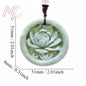 Light Green Natural Jade Flower Heart Pendant Necklace Real Jewellery Carved Gemstone Fashion Charm Amulet Gifts for Women Men