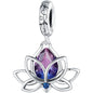 Bamoer 100% 925 Sterling Silver Romantic Crystal Butterfly Iris Charm For Women Fit Bracelet DIY Necklace Fine Jewelry Gift