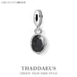 Charm Pendant Black Oval Autumn Vintage Look Europe Jewelry For Women Men Trendy Gift In 925 Sterling Silver