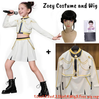 Kids K-Pop Demon Hunters Zoey Rumi Mira Costume Cosplay