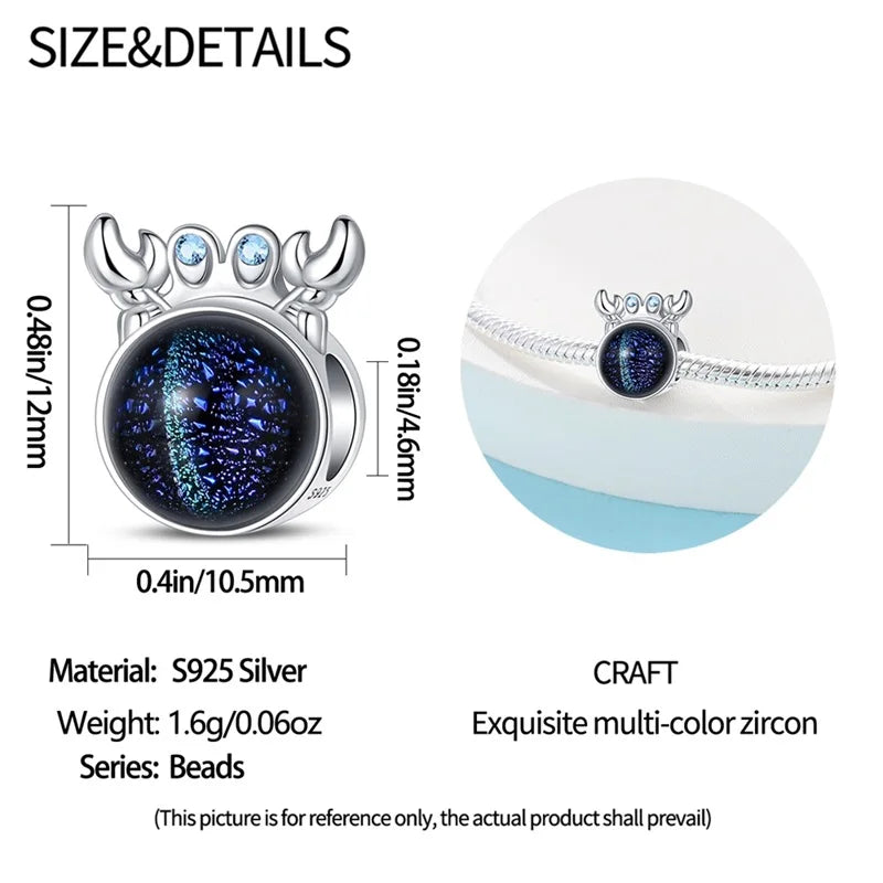 Blue Series 925 Sterling Silver Turtle,Whale & Seahorse Dangle Charm Fits Bracelet Kids Ocean Jewelry Accessories