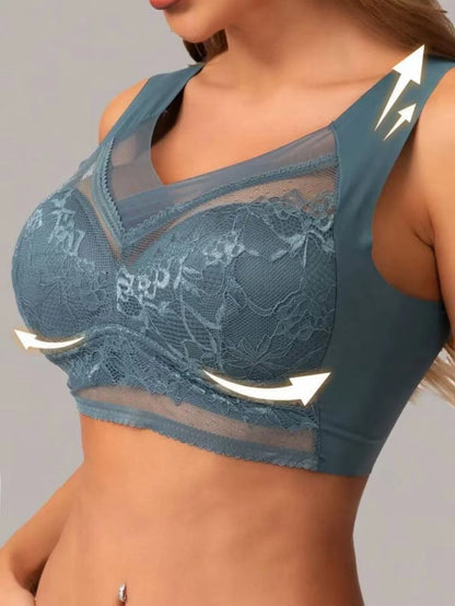 3-piece seamless lace bra set for women