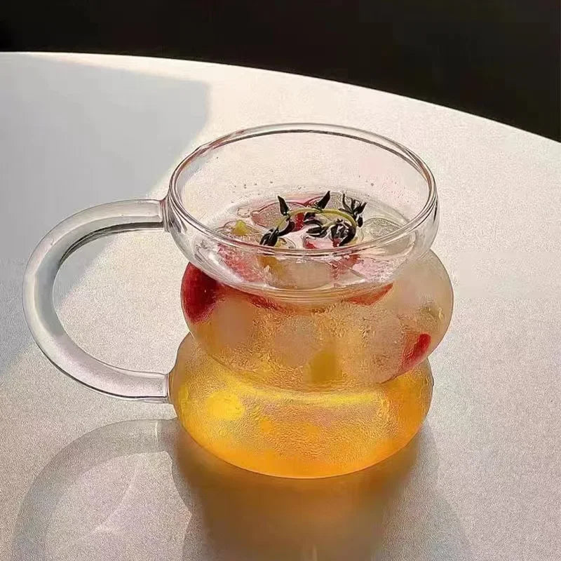 High Borosilicate Glass Coffee Cup Transparent Milk Mug Heat Resistant Breakfast Oatmeal Cup Party Juice Tea Cups