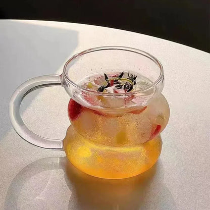 High Borosilicate Glass Coffee Cup Transparent Milk Mug Heat Resistant Breakfast Oatmeal Cup Party Juice Tea Cups