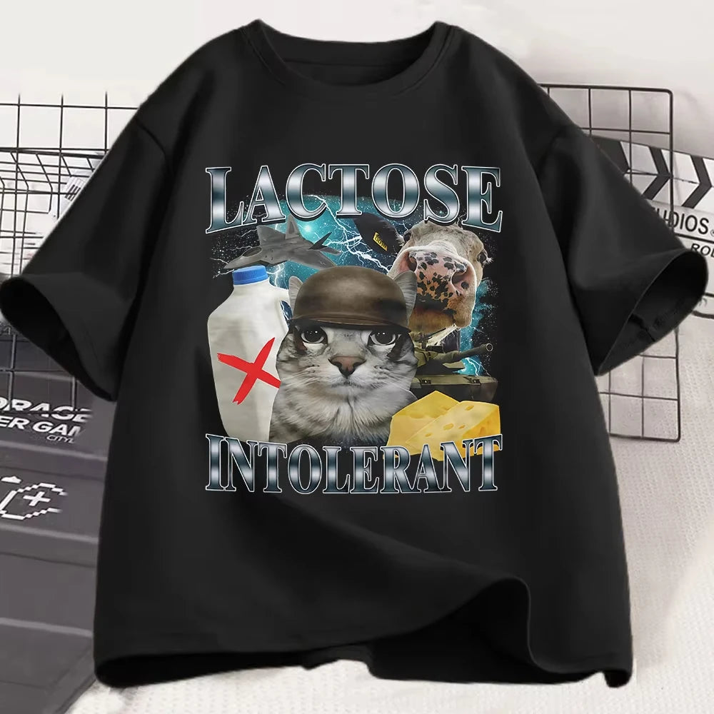 Lactose Intolerant Funny Cat Meme T-Shirt