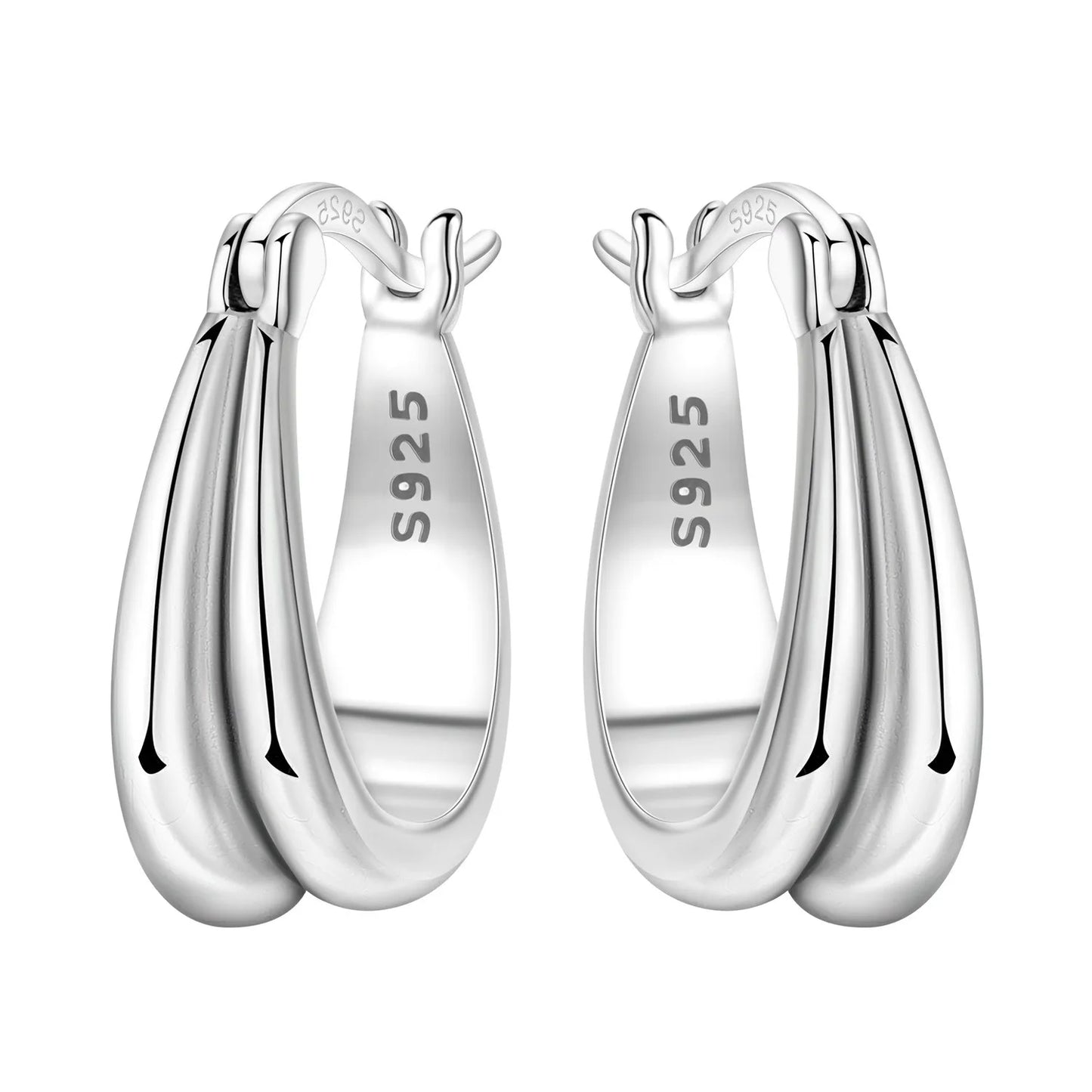 CYMYSS 2025 New 925 Sterling Silver Classic Hollow-out Versatile Hoop Earrings for Women Fine Jewelry Ideal Birthday Party Gifts