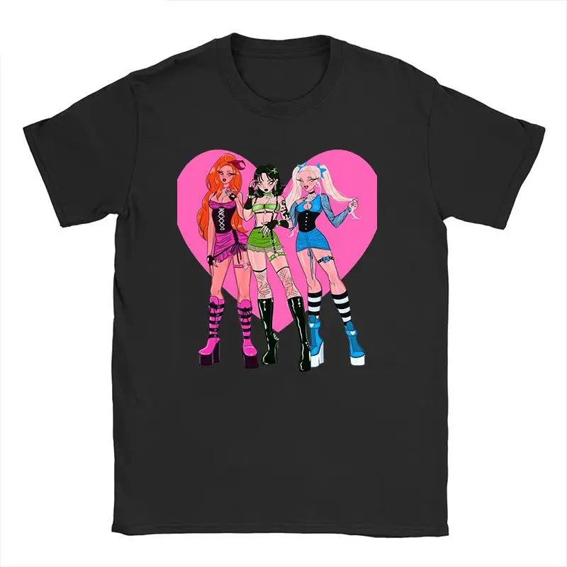 Men's T-shirt New American Harajuku Style K-pop Demon Hunter Tiger and Bird Demon Hunter Tiger Print T-shirt streetwear Unisex