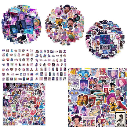 A50/55/60Pcs KPop Demon Hunters Stickers KPop Demon Hunters DIY Stickers Scrapbooking Phone Luggage Skateboard Waterproof Decals