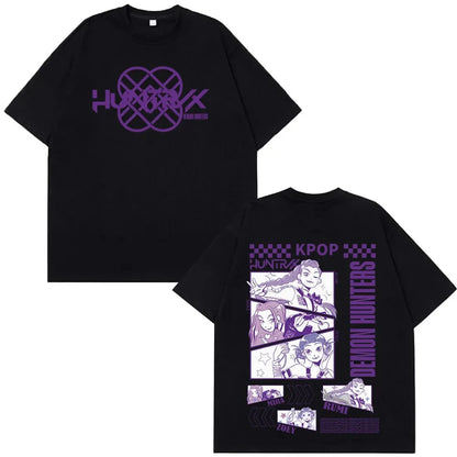 Kpop Demon Hunters Huntrix T Shirts Men Women Pure Cotton Clothing T-Shirt Vintage Short Sleeve High-quality Fashion T-Shirt