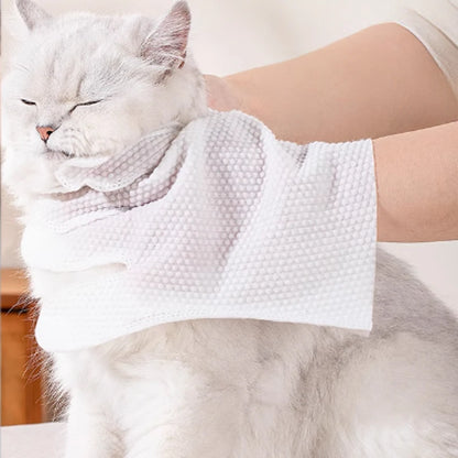 4 packs of 24 pieces，Pet gloves wet wipes - Special disposable cleaning wet wipes for pets, gentle and non-irritating