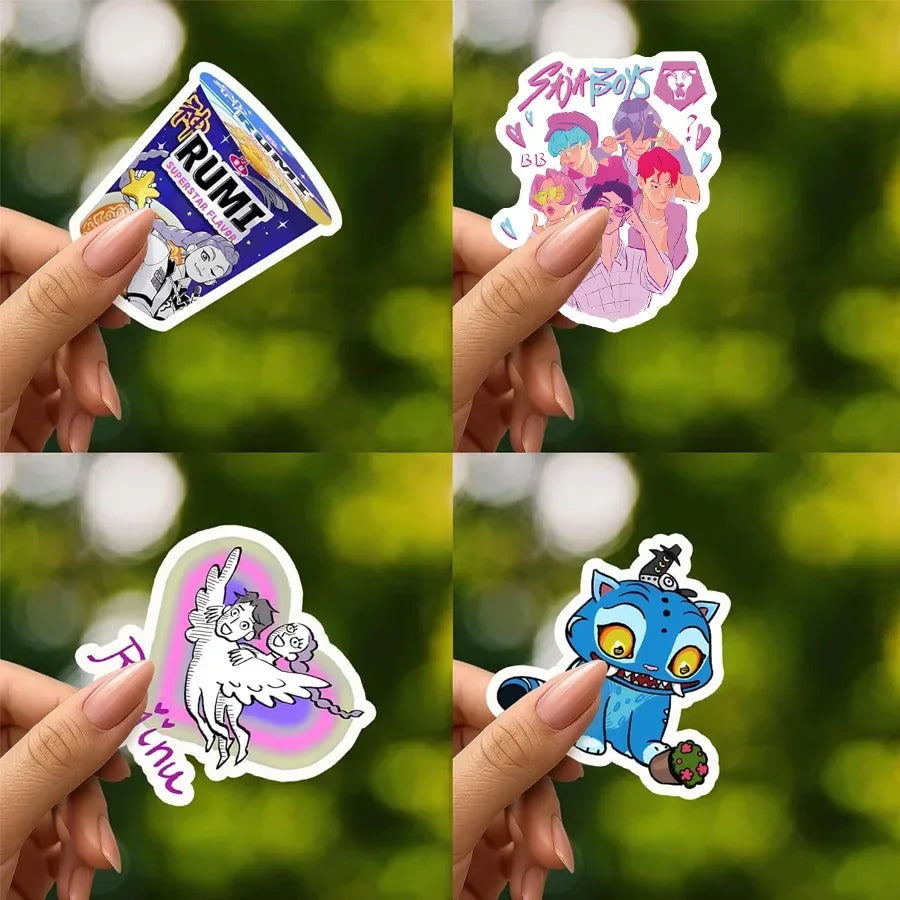 A50/55/60Pcs KPop Demon Hunters Stickers KPop Demon Hunters DIY Stickers Scrapbooking Phone Luggage Skateboard Waterproof Decals