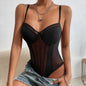Sexy Bodysuit Lingerie Tight Fitting Women Deep V-neck Shaping Adjustable Shoulder Straps