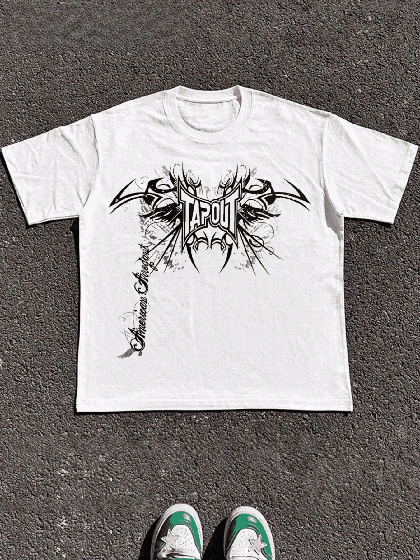 Plus Size Vintage Y2K Size Tapout AOP Graphic Graphic Print T Shirt