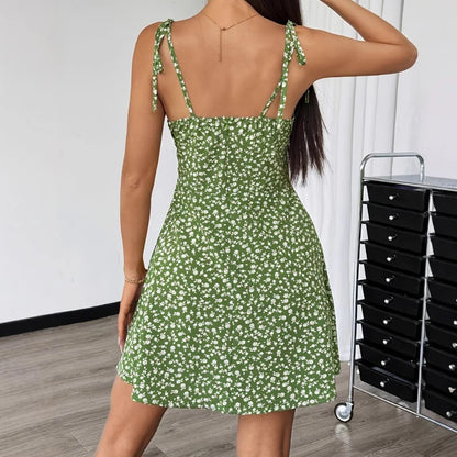 Women's Summer Floral Spaghetti Strap Dress