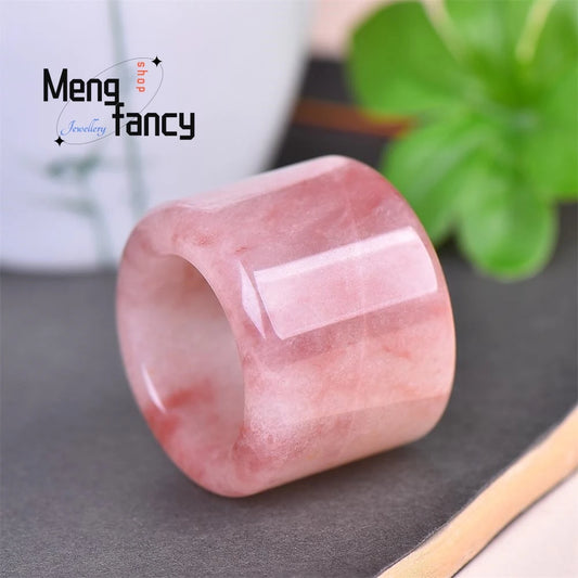 Natural Golden Silk Jade Wrench Men's Ring Simple Exquisite Best Selling Fashion Luxury Fine Jewelry Holiday Gift Handicraft