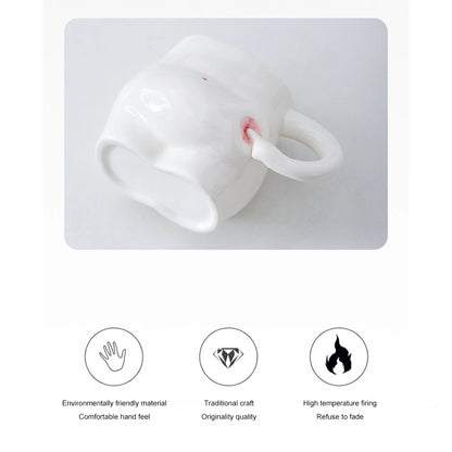 320ml Funny Coffee Mug with Hand Handle Cute Ceramic Mug Fat Belly Shaped Mug Weight Loss Encouragement Gift