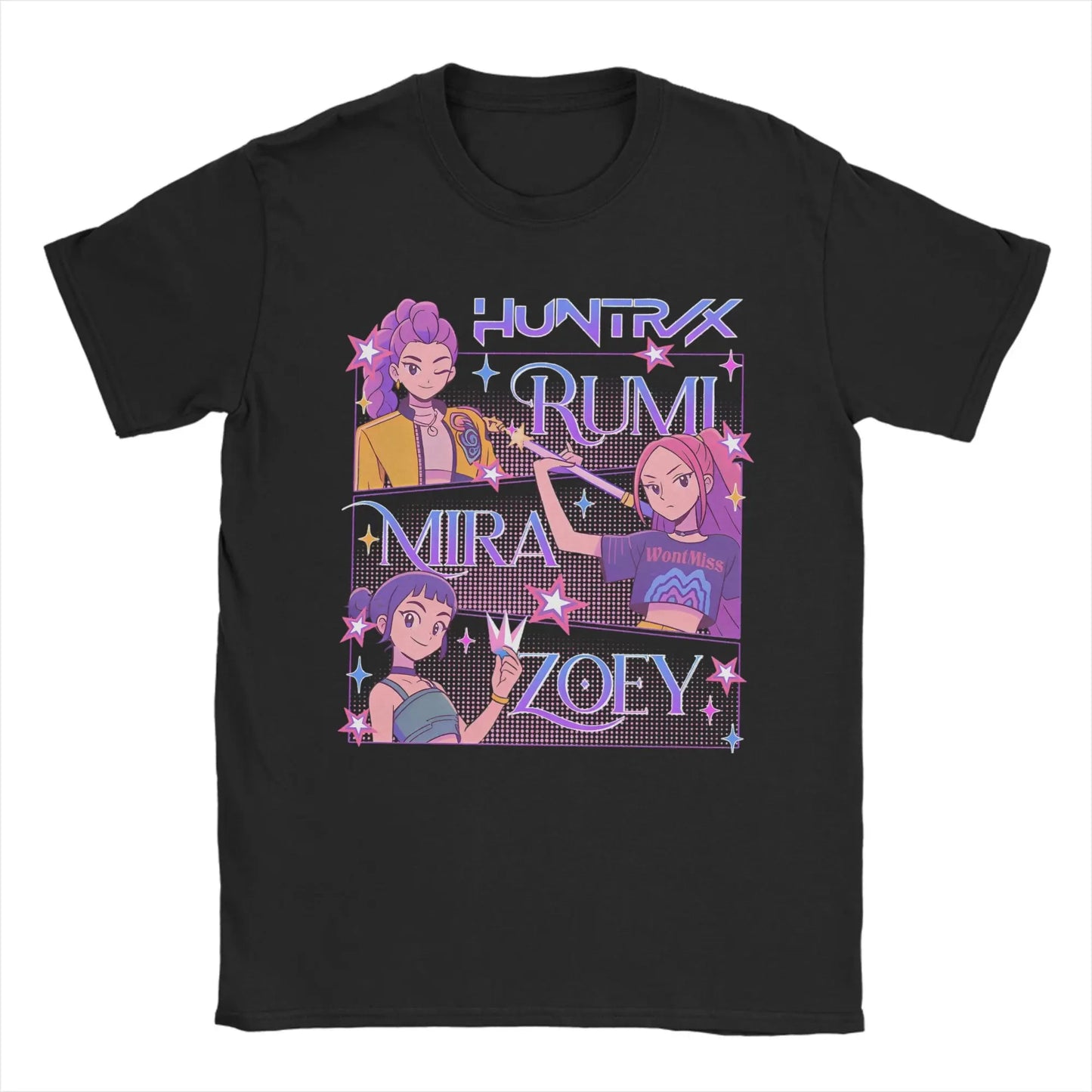 Anime KPop Demon Hunters T-shirt Summer 3D HUNTR_X Print Men Women Cartoon Top Summer Unisex Streetwear Oversized Men's Clothin