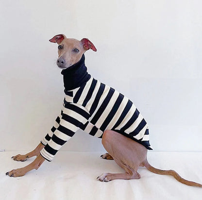 Cute High Neck Colorblock Italian Greyhound Clothes Cotton Stretch Puppy Clothes Whippet/Bellington Medium Dog Pet Clothes