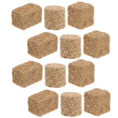 12pcs Home Decor Stackable Haystack Autumn Style Mini Hayrick Ornament Scene Bales Dollhouse Mini Bales for Micro Landscaping
