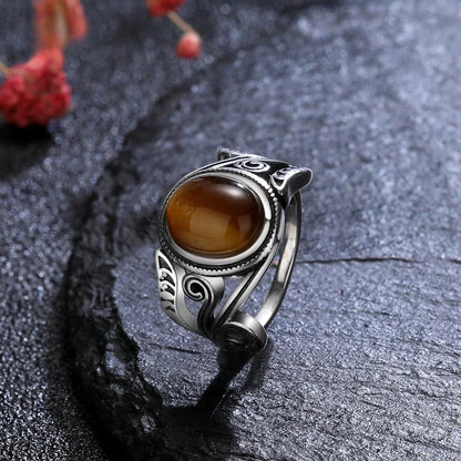 Natural 8x10MM Rose Quartz  Rings Vintage S925 Silver Finger Ring for Women Gift Luxury Rhodochrosite Stone Jewelry