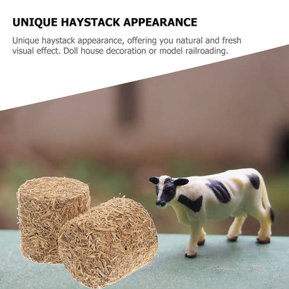 12pcs Home Decor Stackable Haystack Autumn Style Mini Hayrick Ornament Scene Bales Dollhouse Mini Bales for Micro Landscaping