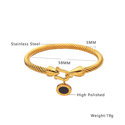 316L Stainless Steel Wire Rope Roman Digital Hang Buckle Bracelet Bangle Woman Jewelry ,Birthday Gifts,Party Gifts