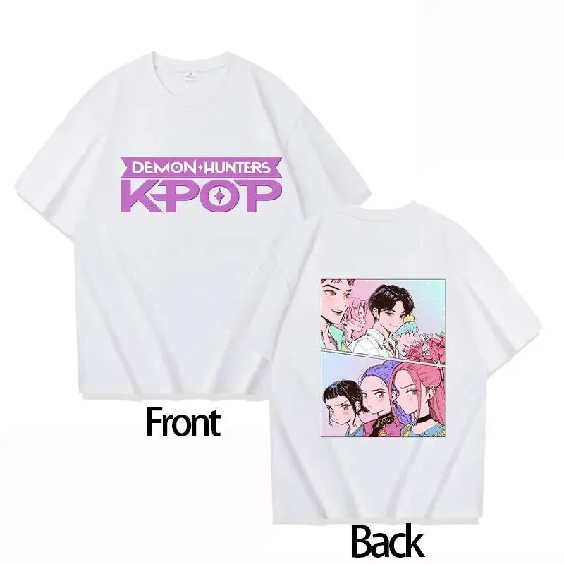 Cotton T-shirt KPOP Demon Hunter RUMI Parent-child Round Neck Women's Short Sleeve Comfortable
