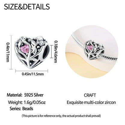 Hot Sale 925 Silver Retro Heart Shape Lotus Angel Charm Beads Fit Pandach Original DIY Bracelets Birthday Gifts Fine Jewelry