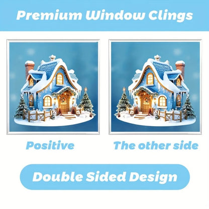 Christmas Festive Window Clings 9 Sheets/110pcs Merry Christmas Stickers for Glass Windows - Snowflake, Reindeer, Santa