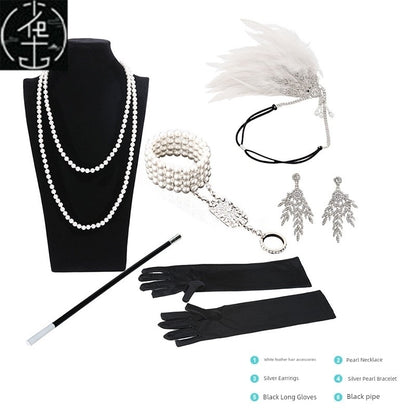 Sexy Sequin Bead Dress Host Retro Banquet Party Stage Nightclub Gatsby Tassel Dress