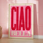 Maximalist Eclectic Posters and Prints Pink French Quotes Bisou Bisou Bonjour Bonne Nuit Wall Art Living Room Home Decor