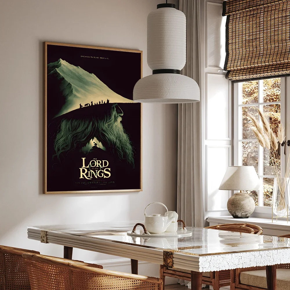 Movie L-Lord O-Of T-The R-Rings Poster Sticky Posters Retro Kraft Paper Sticker DIY Room Bar Cafe Aesthetic Art Wall Painting