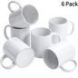 HTVRONT 6 Pack 11 OZ Sublimation Mugs Blank Set Classic Drinking Cups with Handles for Latte DIY Mug Gift for Sublimation Paper