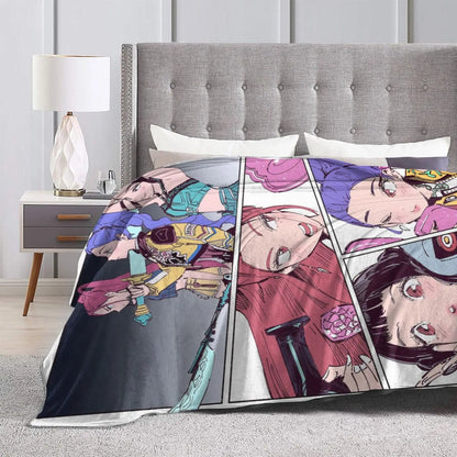 Huntrix kpop Demon Hunters Plush Blanket Girls Flannel Throw Blanket