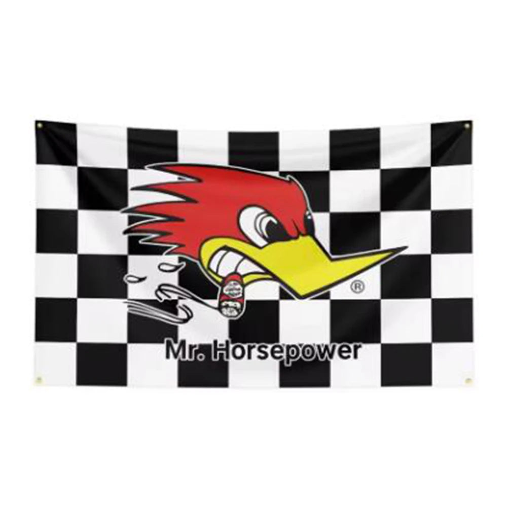 90x150cm Mr.Horsepower Clay Smith Cams Flag Car Tapestry Polyester Digital Printing Horsepower With Attitoue Banner For Decor
